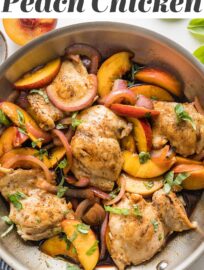 This Balsamic Peach Chicken is an outstanding meal to enjoy with fresh summer stone fruit, a simple glaze, and fresh basil. It's easy to make in one skillet in about 30 minutes yet looks and tastes positively gourmet.