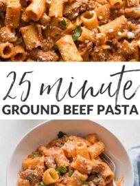 This easy and flavorful Ground Beef Pasta recipe is ready in about 25 minutes using everyday ingredients. It's perfect for simple family dinners!