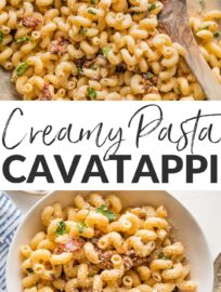 This exceptionally easy recipe for Cavatappi Pasta with cream sauce and sun-dried tomatoes can save the day when you need dinner in no time. With tender corkscrew pasta and a simple Parmesan cream sauce, this is real food that can be on the table in just 15 minutes.
