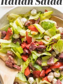 Re-imagine a classic antipasto tray as a flavor-packed side: Antipasto Salad. This version has tangy salami, tender mozzarella pearls, juicy tomatoes, and a quick and easy homemade dressing to pull all the tasty Italian flavors together.