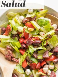 Re-imagine a classic antipasto tray as a flavor-packed side: Antipasto Salad. This version has tangy salami, tender mozzarella pearls, juicy tomatoes, and a quick and easy homemade dressing to pull all the tasty Italian flavors together.