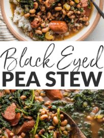 This easy Southern Black Eyed Peas recipe, also known as Hoppin' John, is cozy, satisfying, and just plain fun. It's got a deliciously smoky flavor and plenty of Cajun-inspired seasonings but is mild enough for most kids to enjoy. And it's traditionally served on New Year's Day to bring good luck for the year ahead!