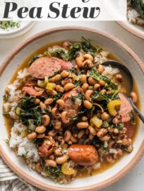 This easy Southern Black Eyed Peas recipe, also known as Hoppin' John, is cozy, satisfying, and just plain fun. It's got a deliciously smoky flavor and plenty of Cajun-inspired seasonings but is mild enough for most kids to enjoy. And it's traditionally served on New Year's Day to bring good luck for the year ahead!