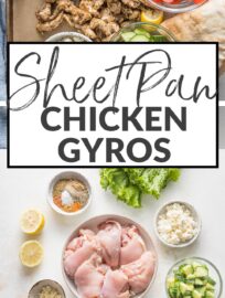 This recipe for Sheet Pan Chicken Gyros is so easy to make but has mega-watt flavor, thanks to an enticing blend of spices and an array of colorful toppings. It's a delicious way to incorporate Mediterranean vibes into our busy weeknight dinner routine.