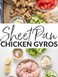 This recipe for Sheet Pan Chicken Gyros is so easy to make but has mega-watt flavor, thanks to an enticing blend of spices and an array of colorful toppings. It's a delicious way to incorporate Mediterranean vibes into our busy weeknight dinner routine.