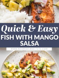 Blackened Fish with Mango Salsa is a simple combination that adds up to a fantastic dinner: flavorful, healthy, and super satisfying. We enjoy this any time we crave tropical vibes, no matter if the weather is cooperating or not, and it's easy to whip up in about 25 minutes.