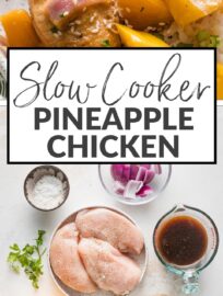 Sweet, tangy, and so easy to make, Crockpot Pineapple Chicken is a dream for feeding the family on busy evenings. Ten minutes to prep, and it's got juicy chicken, sweet pineapple, and tender-crisp bell peppers all wrapped up in a delicious sauce that simmers all day while you're away.
