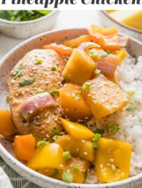 Sweet, tangy, and so easy to make, Crockpot Pineapple Chicken is a dream for feeding the family on busy evenings. Ten minutes to prep, and it's got juicy chicken, sweet pineapple, and tender-crisp bell peppers all wrapped up in a delicious sauce that simmers all day while you're away.