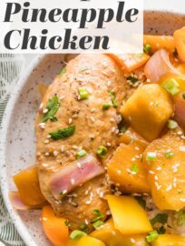 Sweet, tangy, and so easy to make, Crockpot Pineapple Chicken is a dream for feeding the family on busy evenings. Ten minutes to prep, and it's got juicy chicken, sweet pineapple, and tender-crisp bell peppers all wrapped up in a delicious sauce that simmers all day while you're away.