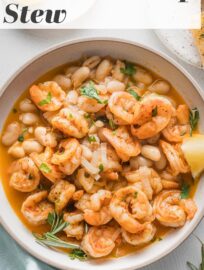 This lemony Shrimp and Bean Stew is a dream for cold days and busy nights. It's hearty, flavorful, and cozy, with tender shrimp and Cannellini beans simmered in a rich lemon and rosemary-infused broth. Best of all, it's easy to make in just about 25 minutes.