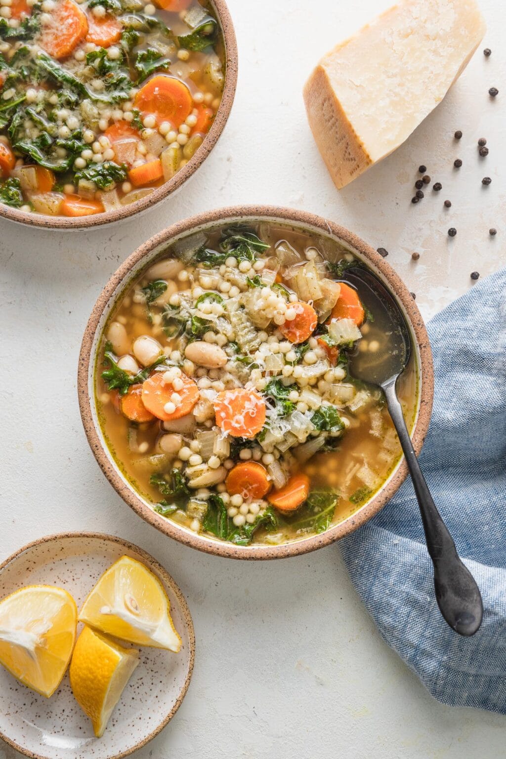 Slow Cooker White Bean Soup with Parmesan & Pearl Couscous Nourish