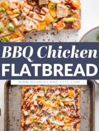 This 20 minute BBQ Chicken Flatbread is super easy to make and uses just a few ingredients, but packs major flavor! Serve as an ultra fast lunch or dinner, or slice into bite-sized pieces for an appetizer absolutely everyone will devour.