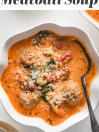 This Creamy Tomato Meatball Soup with pearl couscous is quick and easy but feels like a cozy Sunday supper your grandmother might have simmered all day. It's got tender veggies, plenty of Italian herbs, and just a splash of cream. Best of all, everything cooks together in one pot in about 30 minutes.