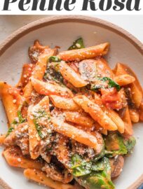 This Penne Rosa recipe has tender pasta and plenty of veggies tucked into a creamy tomato sauce with just a little kick. It's a delicious copycat of the popular Noodles & Company dish that is super easy to make at home for a quick dinner any night of the week.