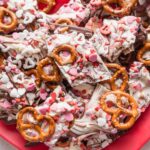 Valentine's bark piled high on a plate.