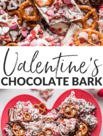 Super quick, easy, and delicious, this Valentine's Bark with chocolate, pretzels, and festive sprinkles is just the no-bake treat to make someone's day. The sweet-salty combination is irresistible, and it's easy to make any size batch, from small to share-able.