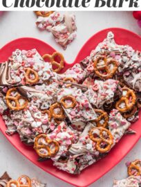 Super quick, easy, and delicious, this Valentine's Bark with chocolate, pretzels, and festive sprinkles is just the no-bake treat to make someone's day. The sweet-salty combination is irresistible, and it's easy to make any size batch, from small to share-able.