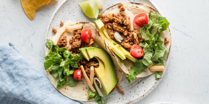 These Ground Chicken Tacos are super delicious, quick, and easy to make for a weeknight meal everyone will enjoy with no hassle! Protein-packed chicken, plenty of taco seasoning, and a little of your favorite salsa make the magic. Just add your favorite toppings and dig in!
