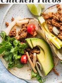 These Ground Chicken Tacos are super delicious, quick, and easy to make for a weeknight meal everyone will enjoy with no hassle! Protein-packed chicken, plenty of taco seasoning, and a little of your favorite salsa make the magic. Just add your favorite toppings and dig in!