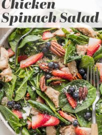 Berry Pecan Chicken Spinach Salad
