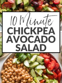 Toss together this nutrient-dense Chickpea Avocado Salad in 10 minutes for a truly feel-good side dish or lunch. Packed with creamy avocado, tangy olives, crisp cucumber, and juicy tomatoes, this has beauty in its simplicity.