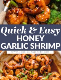 Count on this super simple Honey Garlic Shrimp Skillet when you need an ultra fast dinner with tons of flavor. Season and cook the shrimp in just 20 minutes, then serve over rice and steamed veggies for an easy dinner with gourmet taste.