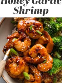 Count on this super simple Honey Garlic Shrimp Skillet when you need an ultra fast dinner with tons of flavor. Season and cook the shrimp in just 20 minutes, then serve over rice and steamed veggies for an easy dinner with gourmet taste.