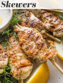 Greek Chicken Skewers are super easy to make but pack a double punch of major Mediterranean flavors and tender, juicy chicken, all thanks to a no-fail yogurt-based marinade. Pop these on the grill -- or the grill pan to make indoors -- and get excited for a deliciously simple yet elevated meal.