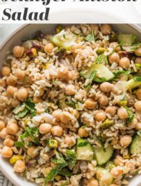 This extra quick and easy take on the viral Jennifer Aniston Salad is fresh, crunchy, and packed with flavor. With herbs, veggies, grains, and satisfying plant-based protein all tossed in a simple lemon dressing, this is a feel-good lunch to remember and enjoy all year long.