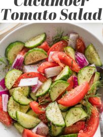 An easy, breezy Tomato Cucumber Salad is the vibrant side that goes with anything and everything -- all year, but especially in the summer when fresh garden produce is abundant. Whip this up today to add some color to your plate and some crunch to your palate.