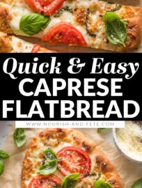 These Caprese Flatbreads are lightning fast yet extremely delicious, just the thing for an ultra-simple lunch or dinner. Use a flavorful crust, layer on the creamy mozzarella and juicy tomatoes, and go wild with the fresh basil on top--you can't go wrong!