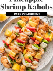 These Shrimp Pineapple Skewers are a straight shot of summer: vibrant, easy to make, and bursting with flavor from a silky honey garlic marinade. Toss these on the grill and serve over rice or a big salad for an easy, breezy al fresco meal.
