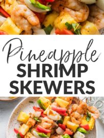 These Shrimp Pineapple Skewers are a straight shot of summer: vibrant, easy to make, and bursting with flavor from a silky honey garlic marinade. Toss these on the grill and serve over rice or a big salad for an easy, breezy al fresco meal.