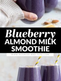 Pack in the protein and antioxidants with this creamy Blueberry Almond Milk Smoothie. With banana, oats, and almond butter, it's a satisfying real food option that is perfect for breakfast, post-workout recovery, or any quick snack!