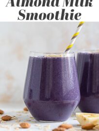 Pack in the protein and antioxidants with this creamy Blueberry Almond Milk Smoothie. With banana, oats, and almond butter, it's a satisfying real food option that is perfect for breakfast, post-workout recovery, or any quick snack!