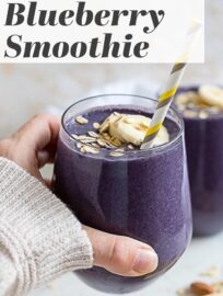 Pack in the protein and antioxidants with this creamy Blueberry Almond Milk Smoothie. With banana, oats, and almond butter, it's a satisfying real food option that is perfect for breakfast, post-workout recovery, or any quick snack!