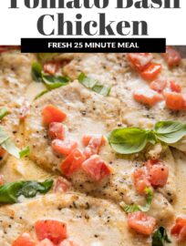 Creamy Tomato Basil Chicken is a 25 minute skillet that makes the most of vibrant garden tomatoes and herbs. With tender pan-fried chicken breasts in a light, silky cream sauce, this dish can flex effortlessly from a quick family dinner to an elegant main for company.