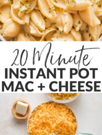 Super creamy, cheesy, and delicious, this Instant Pot Mac and Cheese is also supremely easy to make. Ready in less than 20 minutes and with minimal hassle, this is a tasty easy meal when you need it, or a terrific side to round out your next BBQ or holiday menu.