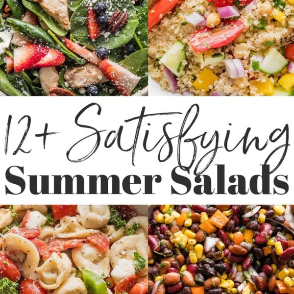 This collection of vibrant and satisfying summer salads will keep your taste buds happy and your body well-fueled! These are some of our favorite recipes to make the most of gorgeous summer produce, whether for lunch, dinner, or a side.