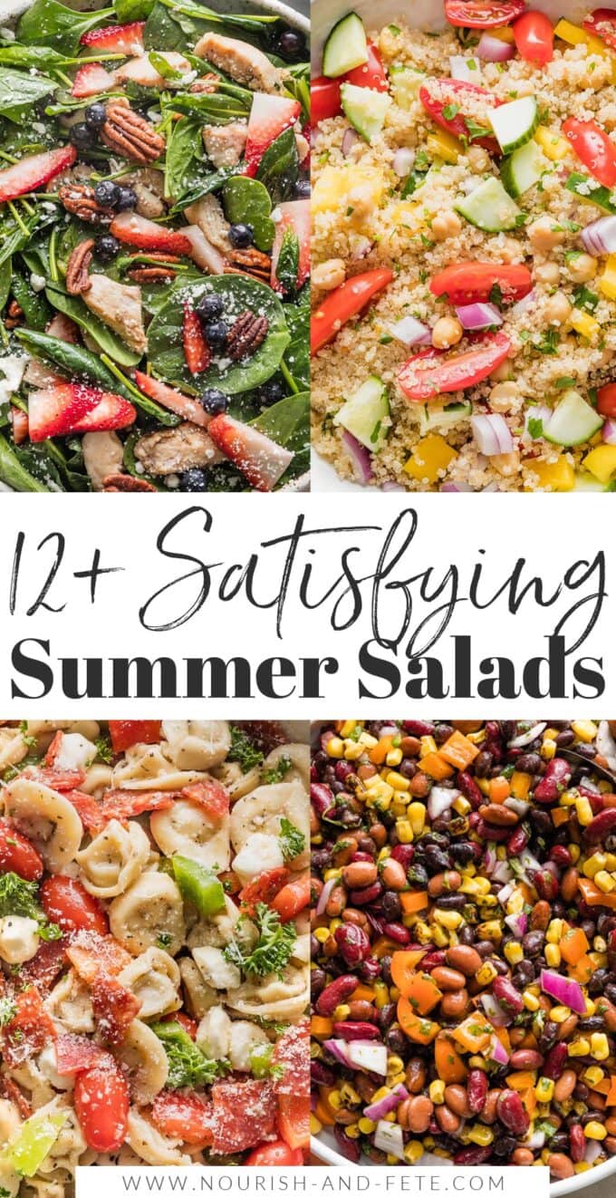 This collection of vibrant and satisfying summer salads will keep your taste buds happy and your body well-fueled! These are some of our favorite recipes to make the most of gorgeous summer produce, whether for lunch, dinner, or a side.