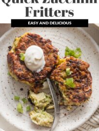 These homemade Zucchini Fritters have a mild flavor and pair delightfully tender interiors with crisp, golden edges -- perfect for dipping into your favorite sauce. Enjoy these for breakfast, lunch, dinner, or a veggie-packed snack.