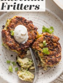 These homemade Zucchini Fritters have a mild flavor and pair delightfully tender interiors with crisp, golden edges -- perfect for dipping into your favorite sauce. Enjoy these for breakfast, lunch, dinner, or a veggie-packed snack.