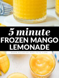 Frozen Mango Lemonade is delicious, refreshing, and fun for a cool and unique summer treat! It’s also super easy to make -- five minutes, three ingredients -- and adjust if you prefer it more tart or more sweet.