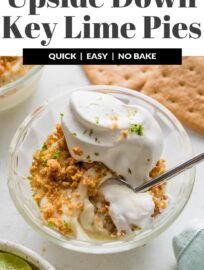 These Mini Key Lime Pies are one of my favorite no-bake desserts ever. They are adorably served upside down, stunningly easy to make, and utterly delicious. Who says homemade dessert needs to be complicated?