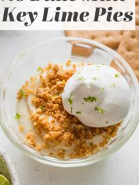 These Mini Key Lime Pies are one of my favorite no-bake desserts ever. They are adorably served upside down, stunningly easy to make, and utterly delicious. Who says homemade dessert needs to be complicated?