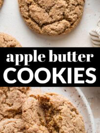 These Apple Butter Snickerdoodles are soft, chewy, and delightfully spiced with the aroma and flavors of fall: apple, cinnamon, nutmeg, and more. This is a true snickerdoodle, sweet and tender, with a cinnamon sugar coating that makes the crackly exterior especially irresistible. Apple season just got even sweeter!