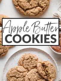 These Apple Butter Snickerdoodles are soft, chewy, and delightfully spiced with the aroma and flavors of fall: apple, cinnamon, nutmeg, and more. This is a true snickerdoodle, sweet and tender, with a cinnamon sugar coating that makes the crackly exterior especially irresistible. Apple season just got even sweeter!