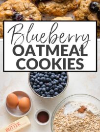 Soft, chewy Blueberry Oatmeal Cookies truly shine with the addition of rich brown butter, sea salt, and cinnamon. Fresh berries perfectly complement the nutty oats, brown sugar delivers a hint of molasses, and it all adds up to a great cookie. We love nothing more with a cup of coffee or tea or to offer as an after-school treat!