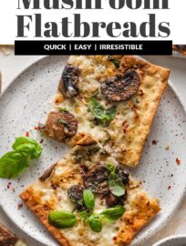 This one is for the mushroom lovers out there: a super easy, quick, and umami-filled Mushroom Flatbread pizza. A fast sauté in butter makes the mushrooms tender and packs in rich flavor, then it's just a few minutes to assemble and about 10 minutes to bake. Easy mealtime perfection!