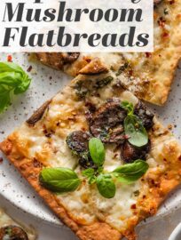This one is for the mushroom lovers out there: a super easy, quick, and umami-filled Mushroom Flatbread pizza. A fast sauté in butter makes the mushrooms tender and packs in rich flavor, then it's just a few minutes to assemble and about 10 minutes to bake. Easy mealtime perfection!
